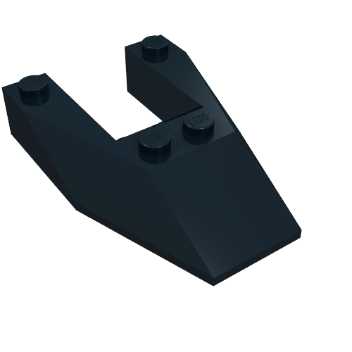 Brick Wedged, Sloped 6 x 4 Cutout, No Stud Notches (Black)