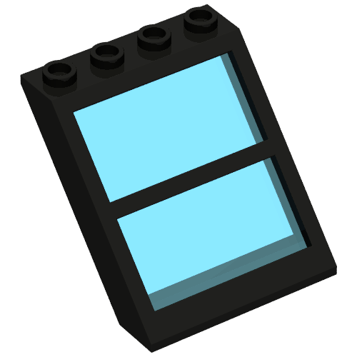 Window 4 x 4 x 3 Roof with Centre Bar (Black)