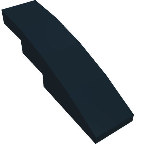 Brick Curved 4 x 1 No Studs [Stud Holder with Asymmetric Ridges] (Black)