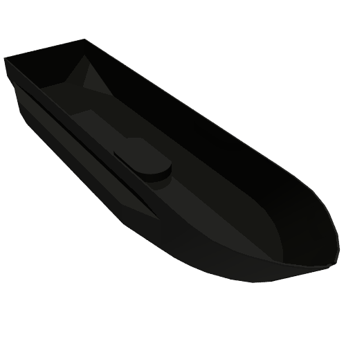 Boat Hull 51 x 12 x 6 with Side Bulges (Black)