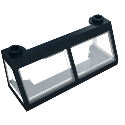 Windscreen 2 x 6 x 2 Train with Trans-Clear Glass (Black)
