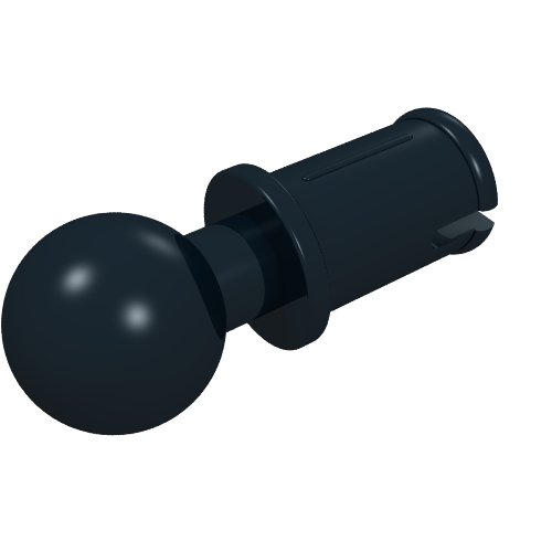 Technic Pin with Friction Ridges Lengthwise and Towball - Square Pin Hole (Black)