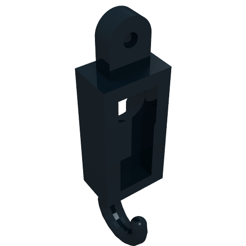 Crane Hook 1 x 4 x 1 (Black)