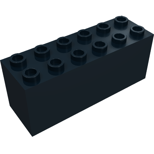 Brick Special 2 x 6 x 2 Weight with Bottom Openings and Center Seams on Ends (Black)
