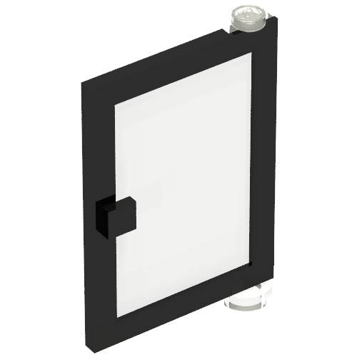 Door 1 x 4 x 5 Right with Trans-Clear Glass (Black)