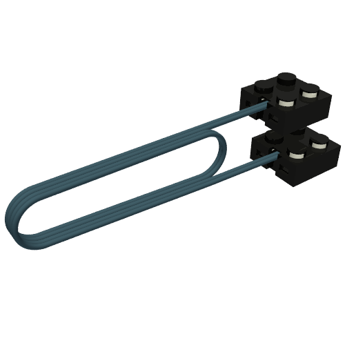 Wire with Brick 2 x 2 x 2/3 Pair, 36L (Black)
