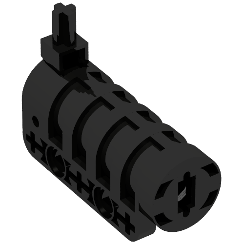 Launcher, Technic Competition Cannon, Round Bottom with Same Color Ends (Black)