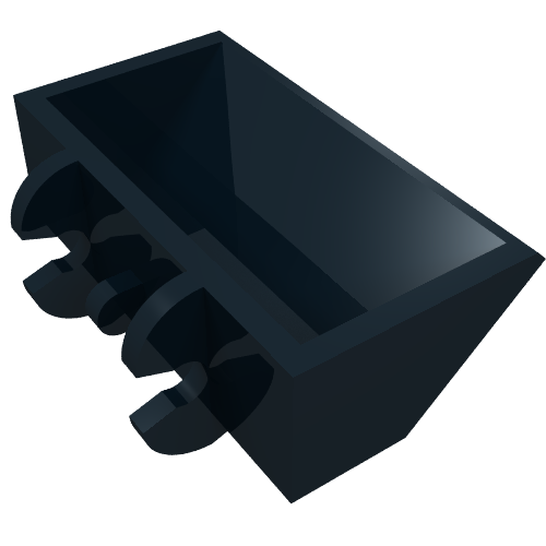 Construction Vehicle Bucket Smooth 2 x 4 x 1 (Black)