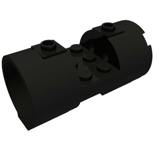 Cylinder 3 x 6 x 2 2/3 Horizontal Solid Studs (Black)