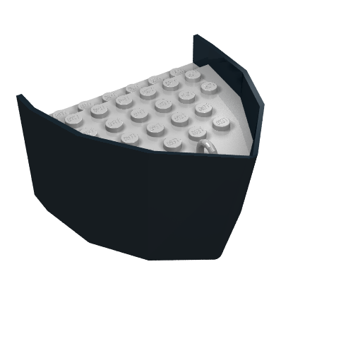 Boat Hull Section, Bow 6 x 8 x 3 1/3 with Light Gray Deck (Black)