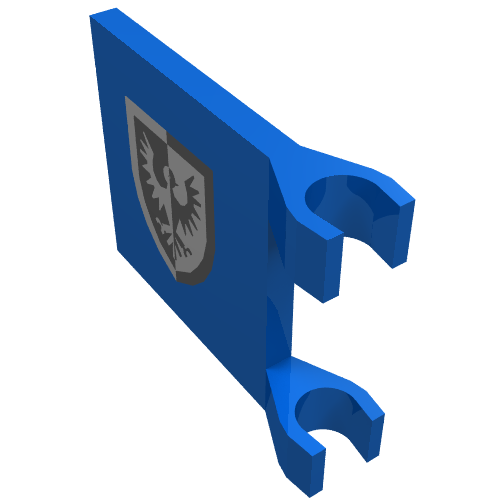 Flag 2 x 2 Square with Black Falcon Reissue Print with Pointy Shield Bottom (Blue)