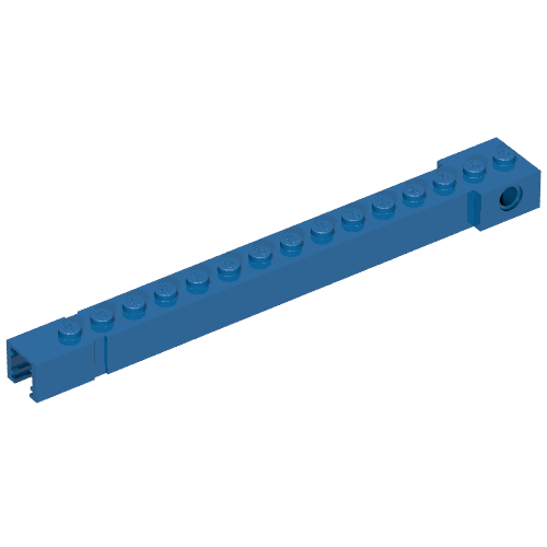 Crane Arm Outside, Wide, 15 Studs, End Notch (Blue)