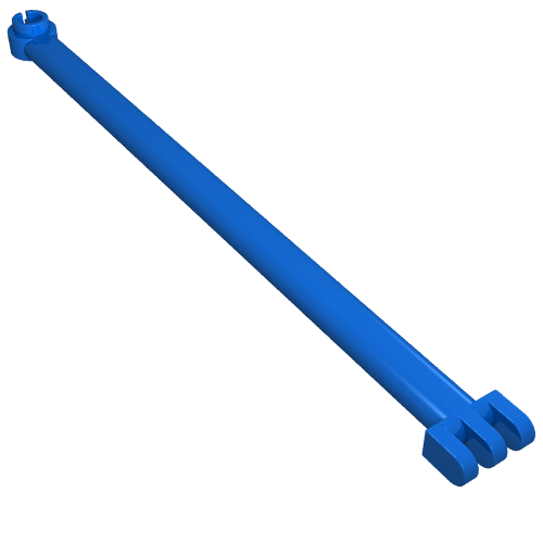 Hinge Bar 12L with 3 Fingers and Open End Stud (Blue)