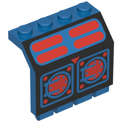 Hinge Panel 2 x 4 x 3 1/3 with Blue Aquazone Print (Blue)