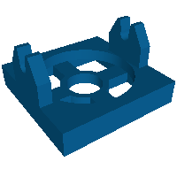 Magnet Holder Tile 2 x 2 - Tall Arms with Shallow Notch (Blue)