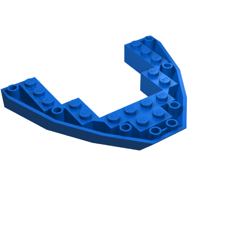 Brick Wedged, Sloped Inverted 8 x 10 x 1 Boat Bow (Blue)