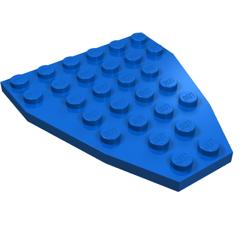 Wedge Plate 7 x 6 Boat Bow without Stud Notches (Blue)