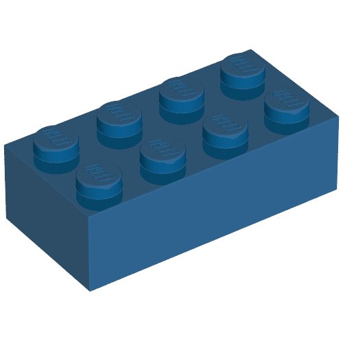 Brick 2 x 4 without Cross Supports (Blue)