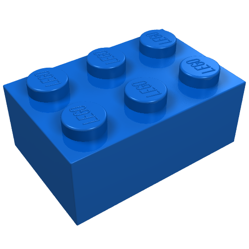 Brick 2 x 3 without Cross Supports (Blue)