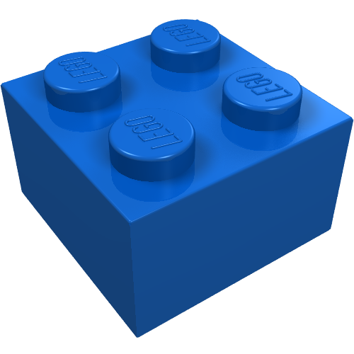 Brick 2 x 2 without Inside Ridges (Blue)