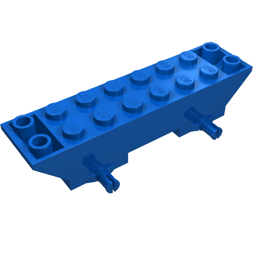 Vehicle Base 2 x 8 x 1 1/3, Inverted Slope Double (Blue)