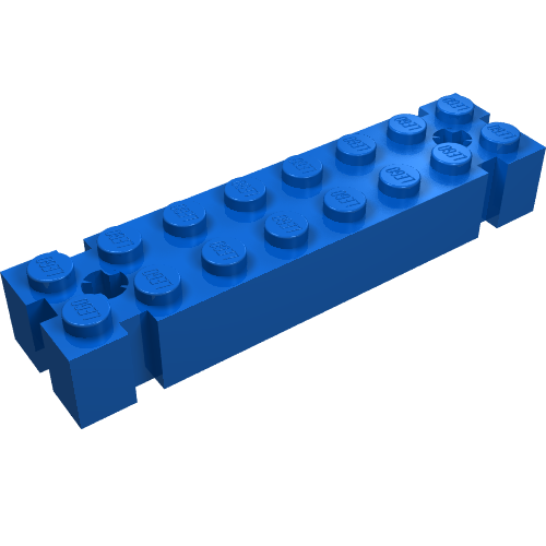 Brick Special 2 x 8 with Axle Hole and Grooves at each End (Blue)