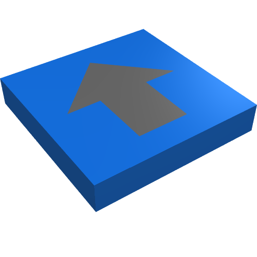 Tile 2 x 2 with Black Wide Arrow Print (Blue)