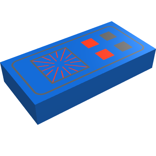 Tile 1 x 2 with Space Computer Print (Blue)