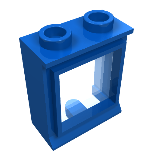 Window 1 x 2 x 2 Classic, Short Lip [with Glass] (Blue)