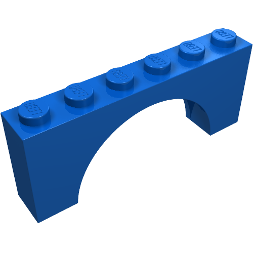 Brick Arch 1 x 6 x 2 - Thick Top with Reinforced Underside (Blue)