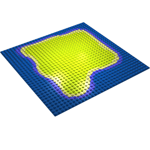 Baseplate 32 x 32 with Island Print (Blue)
