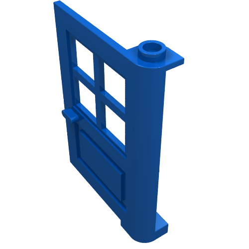 Door 1 x 4 x 5 with 4 Panes, Squared Base (Blue)