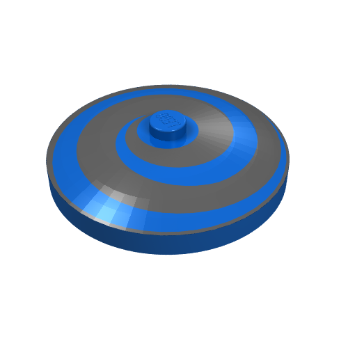 Dish 4 x 4 Inverted [Radar] with Black Spiral Print (Blue)