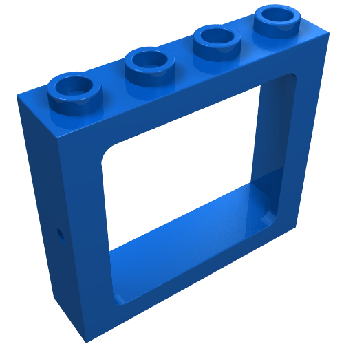 Window 1 x 4 x 3 Train with All Studs Hollow (Blue)