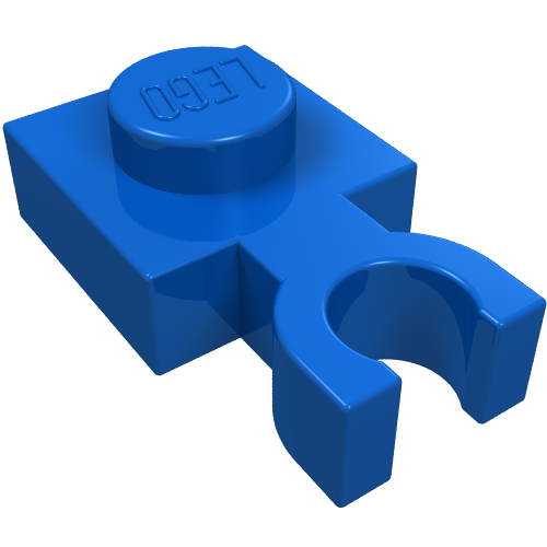 Plate Special 1 x 1 with Clip Vertical [Thin U Clip] (Blue)