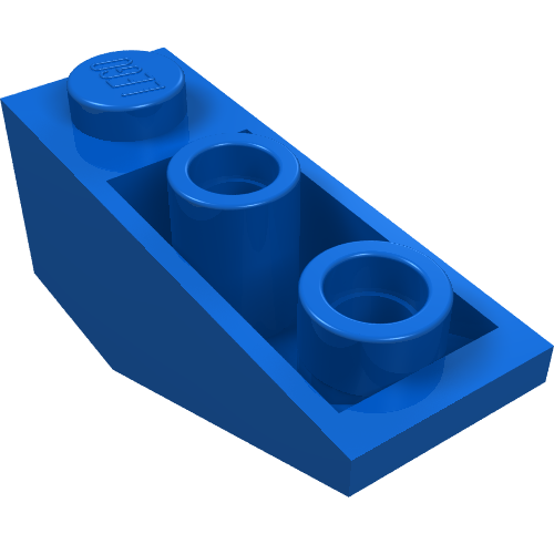 Brick Sloped Inverted 34° 3 x 1 with Internal Stopper (Blue)