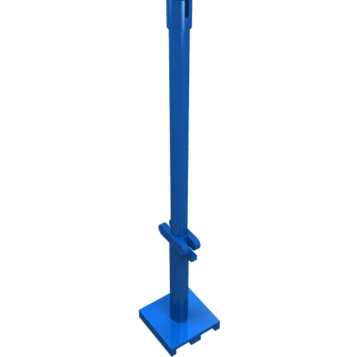 Boat, Mast 2 x 2 x 9 2/3 Bar with Slot on Top and 2 Finger Hinge on Two Sides (Blue)