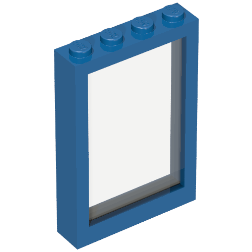Window 1 x 4 x 5 with Fixed Glass (Blue)