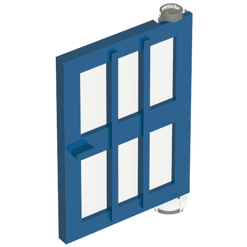 Door 1 x 4 x 5 Right with 6 Panes (Blue)