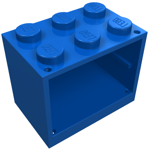 Cupboard 2 x 3 x 2 with Solid Studs (Blue)