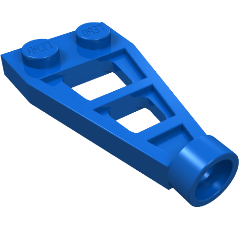 Plate Special 1 x 2 with Long Stud Receptacle (Space Wing) (Blue)