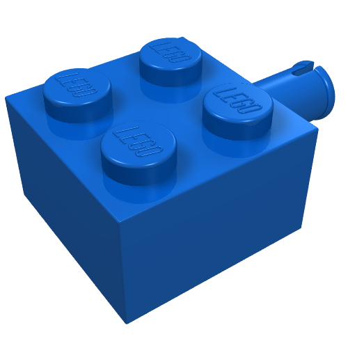 Brick Special 2 x 2 with Pin and No Axle Hole (Blue)