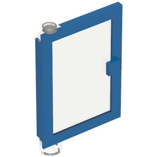 Door 1 x 4 x 5 Left with Trans-Clear Glass (Blue)