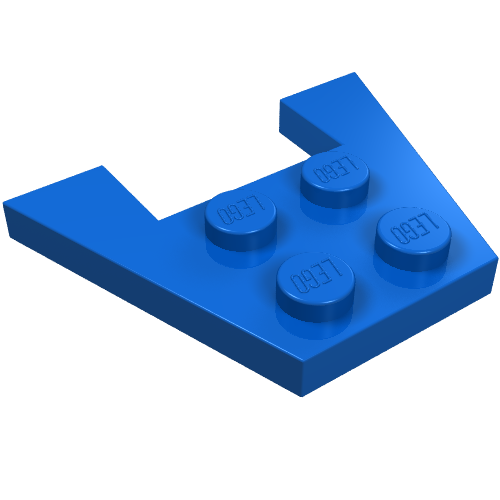 Wedge Plate 3 x 4 without Stud Notches (Blue)
