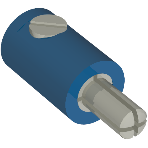 Electric Connector, 1 Way Male Rounded with Cross-Cut Pin (Banana Plug) (Blue)