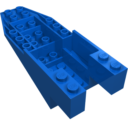 Brick Wedged, Sloped Inverted 11 x 4 x 2 2/3 Cockpit (Blue)
