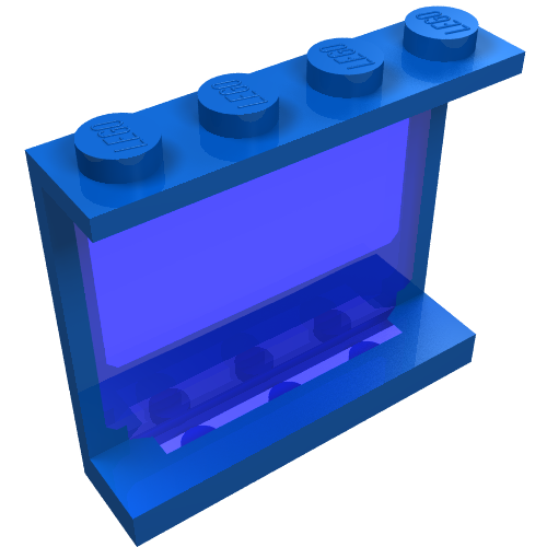 Panel 1 x 4 x 3 with Fixed Glass (Blue)