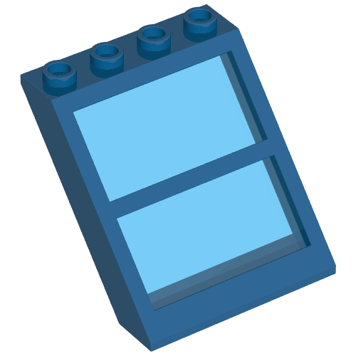 Window 4 x 4 x 3 Roof with Centre Bar (Blue)