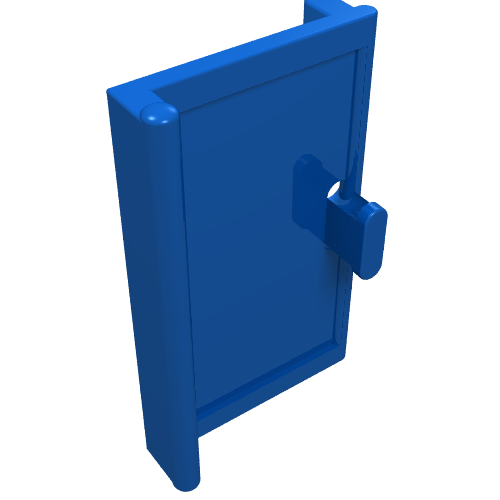 Door 1 x 2 x 3 with Vertical Handle (Blue)