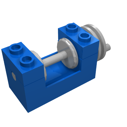 String Reel Winch 2 x 4 x 2 (Light Gray Drum) (Blue)